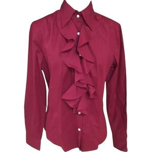 Domenico Vacca Ladies Red ruffled blouse